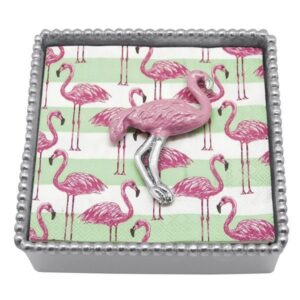 Mariposa Pink Flamingo Beaded Napkin Box