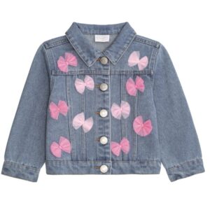Mud Pie Tulle Bow Denim Jacket 24mo-3T