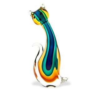 Badash Crystal Murano Style Art Glass 11 inch Cat -J447