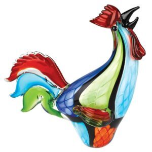 Badash Crystal Murano Style Art Glass Super Rooster 16 inch - J586