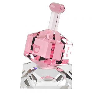 Badash Crystal Pink Crystal Dreidel On Stand -H141P